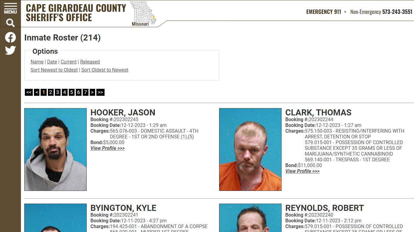 Inmate Roster - Cape Girardeau County MO Sheriff's Office