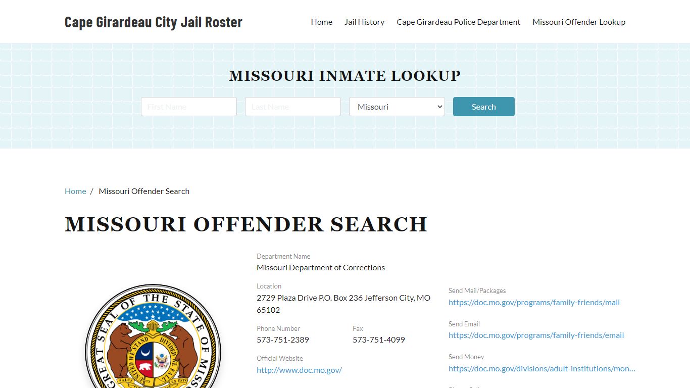 Missouri Offender Lookup, City Jail Records Search