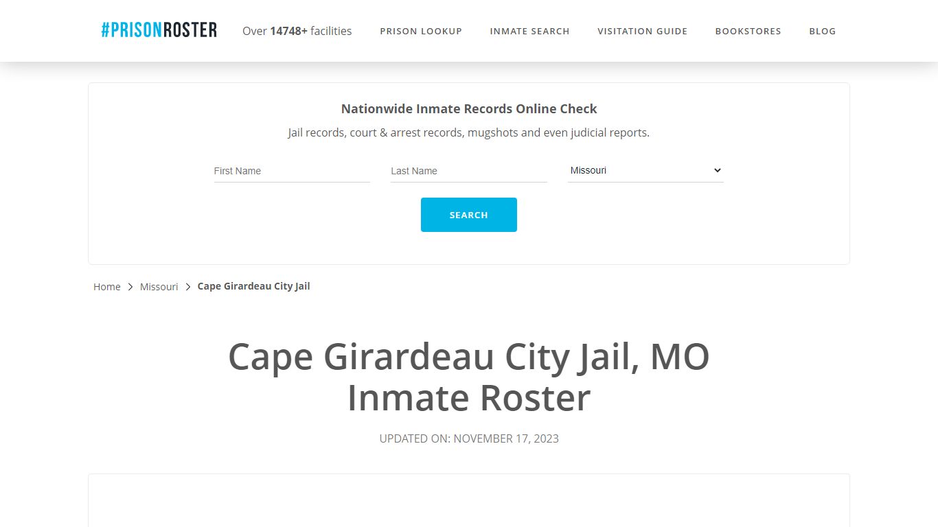 Cape Girardeau City Jail, MO Inmate Roster - Prisonroster
